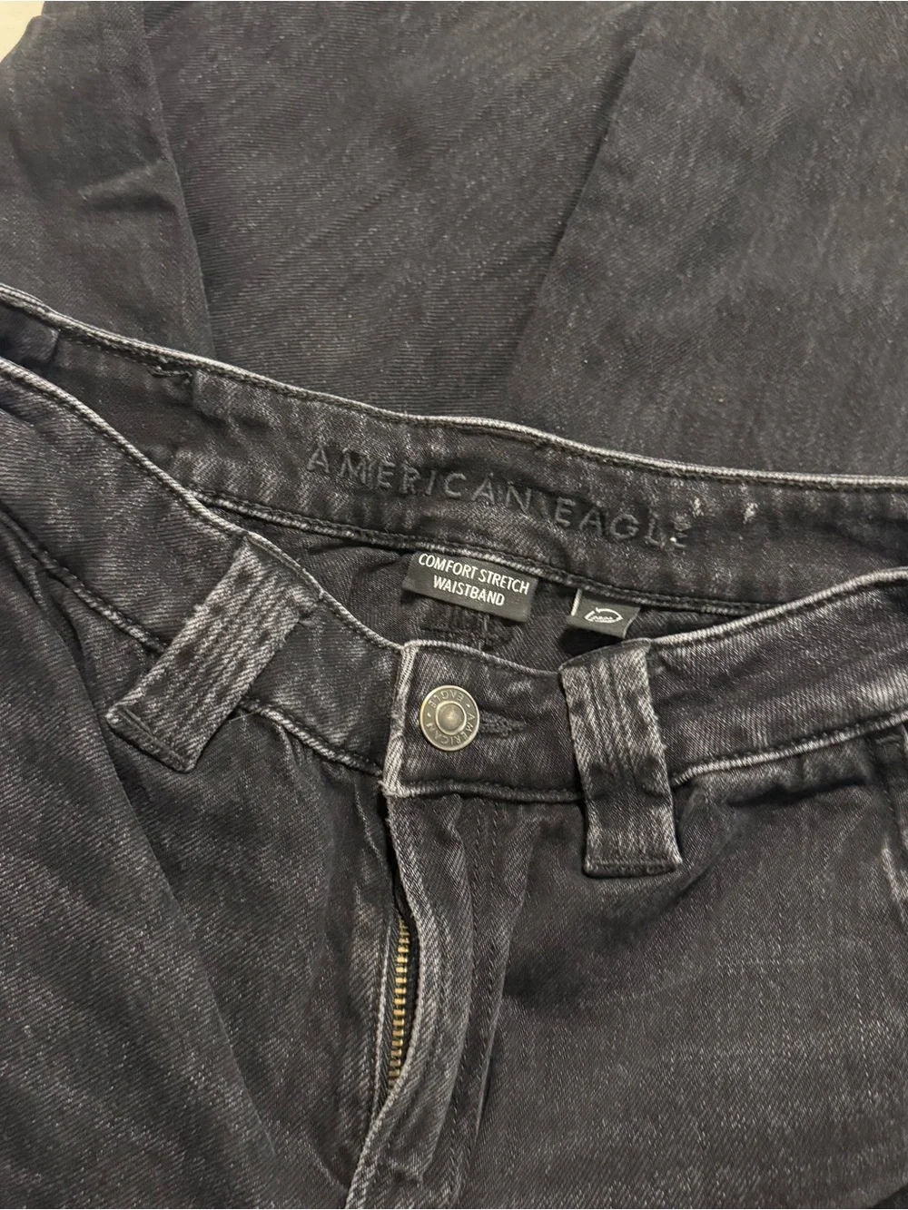 American Eagle Outfitters Black Wide-Leg Cargo Jeans